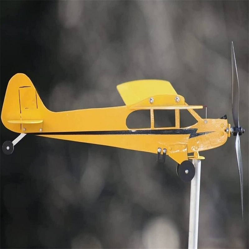 Lėktuvo vėtrungės metalinės vėtrungės dekoravimo dovanos bet kokioms sodo pavėsinės pavėsinėms arba kiemui skrydžių mėgėjams Geltona