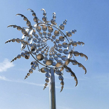 Μοναδικός και μαγικός μεταλλικός ανεμόμυλος, 3D Wind Power Metal Wind Rotating Windmill, Garden and Garden Lawn Wind Spinner Creative δώρο