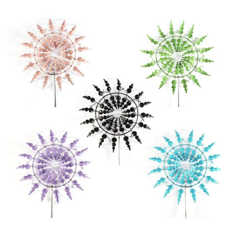 Unikalūs stebuklingi metaliniai vėjo malūnai, lauko vėjo suktukai, vėjo surinkėjai Kiemo kiemo kiemo vejos sodo dekoravimas lauke viduje