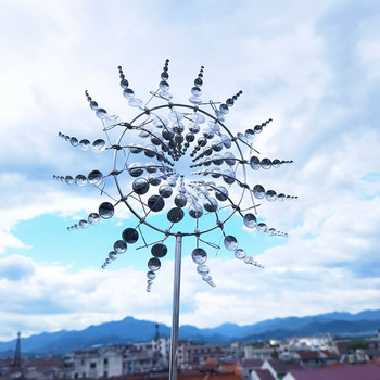 Μοναδικός και μαγικός μεταλλικός ανεμόμυλος Wind Spinners Garden Square Center Decoration Wind Catchers Outdoor Περιστρεφόμενος Μεταλλικός Ανεμόμυλος