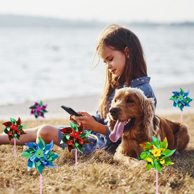 50 ks veterník záhradný kvetináč farebný veterný mlyn kolíky dekorácia detská hračka vonkajšia dekorácia dúhové veterníky bytové dekorácie