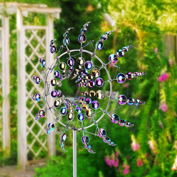 Уникални магически метални цветни вятърни мелници Градинска декорация Външни въртящи се въртящи се въртящи се въртящи се въртящи се въртящи се ветрове Уловители на вятъра Кинетичен въртящ се за дворна тревна площ