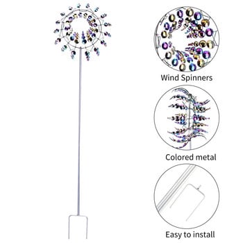 Уникални магически метални цветни вятърни мелници Градинска декорация Външни въртящи се въртящи се въртящи се въртящи се въртящи се въртящи се ветрове Уловители на вятъра Кинетичен въртящ се за дворна тревна площ