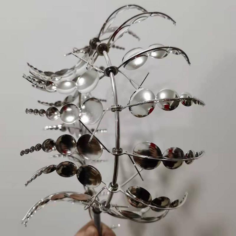 Уникална и вълшебна метална вятърна мелница 3D задвижвана от вятъра кинетична скулптура Тревна площ Метален вятър Слънчеви центрофуги Двор и градински декор