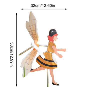 Χαριτωμένος Ανεμόμυλος Διακόσμηση Κήπου Μέλισσα Νεράιδα/Κλόουν Ξύλινο Άγαλμα Φάρμα Εξωτερικού Στολίδι Ανεμόμυλος Κλόουν Εξατομικευμένη αυλή