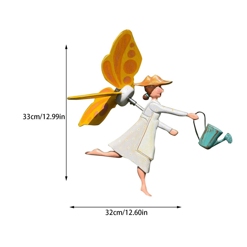 Roztomilá záhradná dekorácia veterného mlyna, včelia víla/klaun, drevená socha farmy, vonkajšia ozdoba, veterný mlyn, klaun, personalizovaný nádvorie