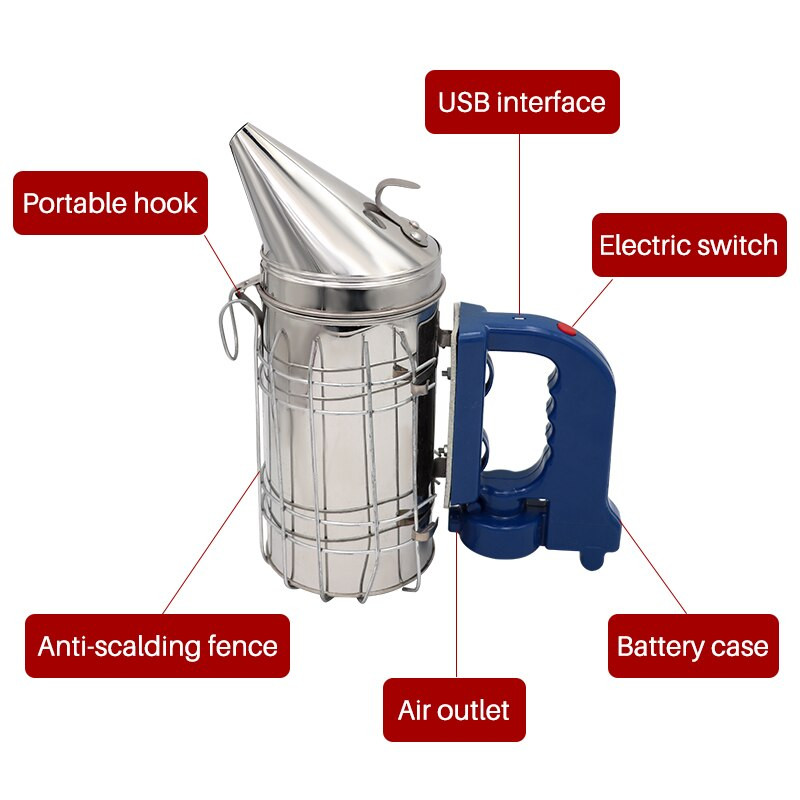 1 ks rukoväť z nehrdzavejúcej ocele elektrický vysielač dymu na včely elektrický včelársky nástroj včelárske včelárske nástroje udiareň včiel