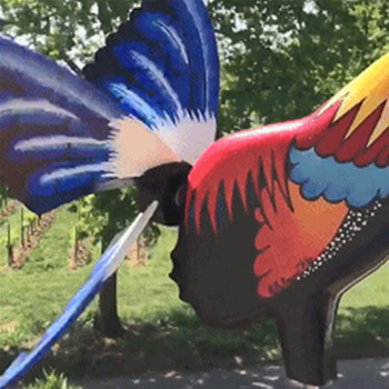 Градинско изкуство Rooster Wind Spinner Stake Farmhouse Garden Decoration Giftable Waterproof for Courtyards Backyards Laws
