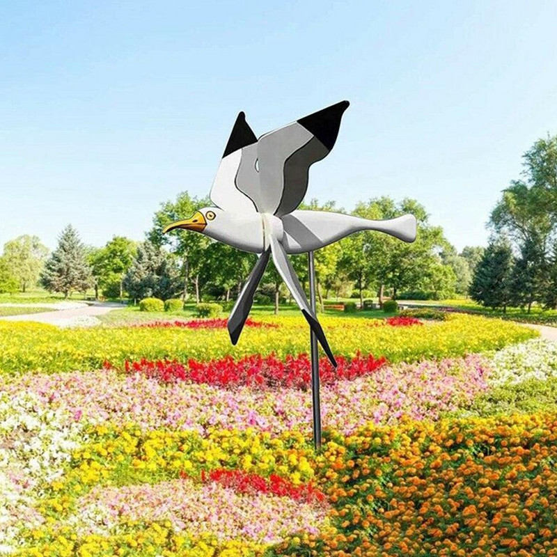 „Seagull Garden Decoration“ pneumatinės viršutinės skraidančių paukščių serijos vėjo malūnų vėjo malūnėlės, skirtos dekoratyviniam sodui F8A7