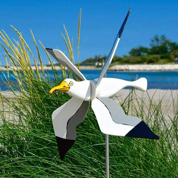 Seagul Garden Decoration Pneumatic Top Flying Bird Series Windmill Wind Grinders Stakes Wind Spinners For Garden Decorative