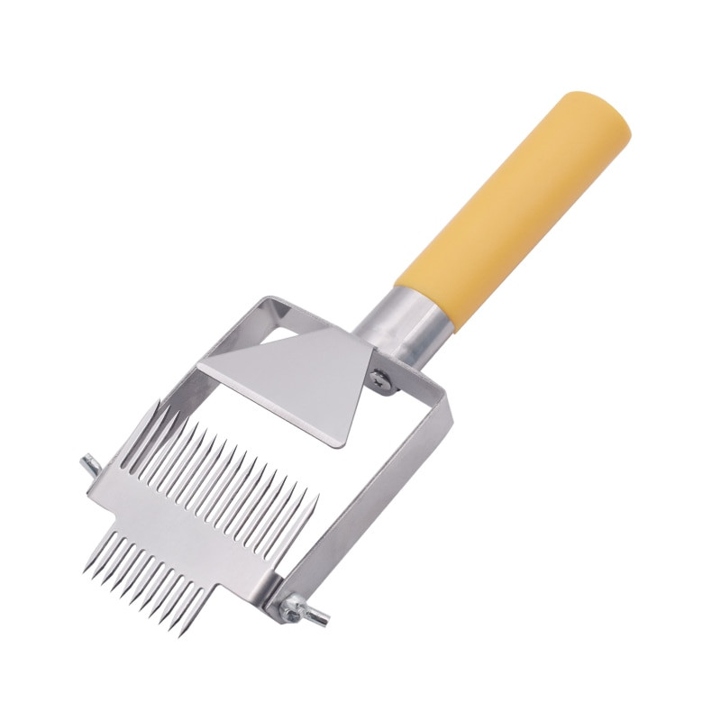 Unelte pentru apicultura Mâner din plastic Oțel inoxidabil Stup de albine Furcă de decapsulare Răzuitoare Lopată Furcă pentru miere Cap dublu reglabil