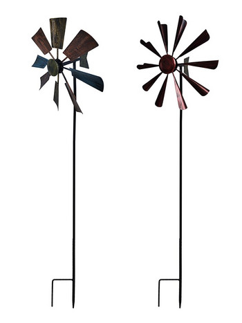 Метална вятърна мелница Арт градински ветропоказатели Дъга Цветно цвете Вятърна мелница Вятърна мелница Пейзажна декорация на морава