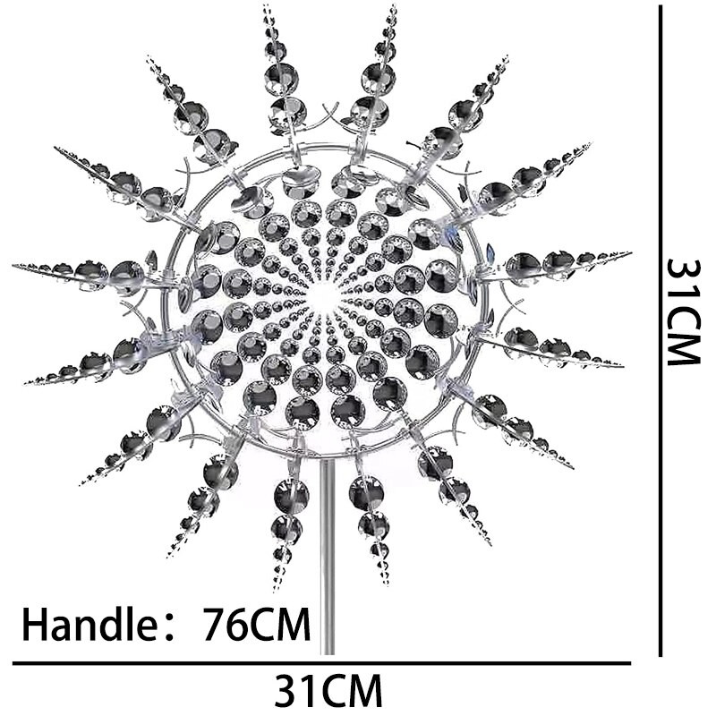 Unikalus ir stebuklingas metalinis vėjo malūnas, 3D vėjo jėgos metalinis besisukantis vėjo malūnas, sodo ir sodo vejos vėjo suktukas Kūrybinė dovana