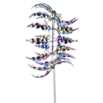 31 см креативна магическа метална вятърна мелница Градинска вятърна въртяща се кинетична метална въртяща се вятърна мелница за градински декоративни колове