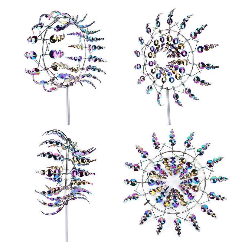 31 cm kūrybinis magiškas metalinis vėjo malūnas sodo vėjo suktukas Kinetinis metalinis vėjo suktukas vejos sodo dekoratyviniams kuoliams