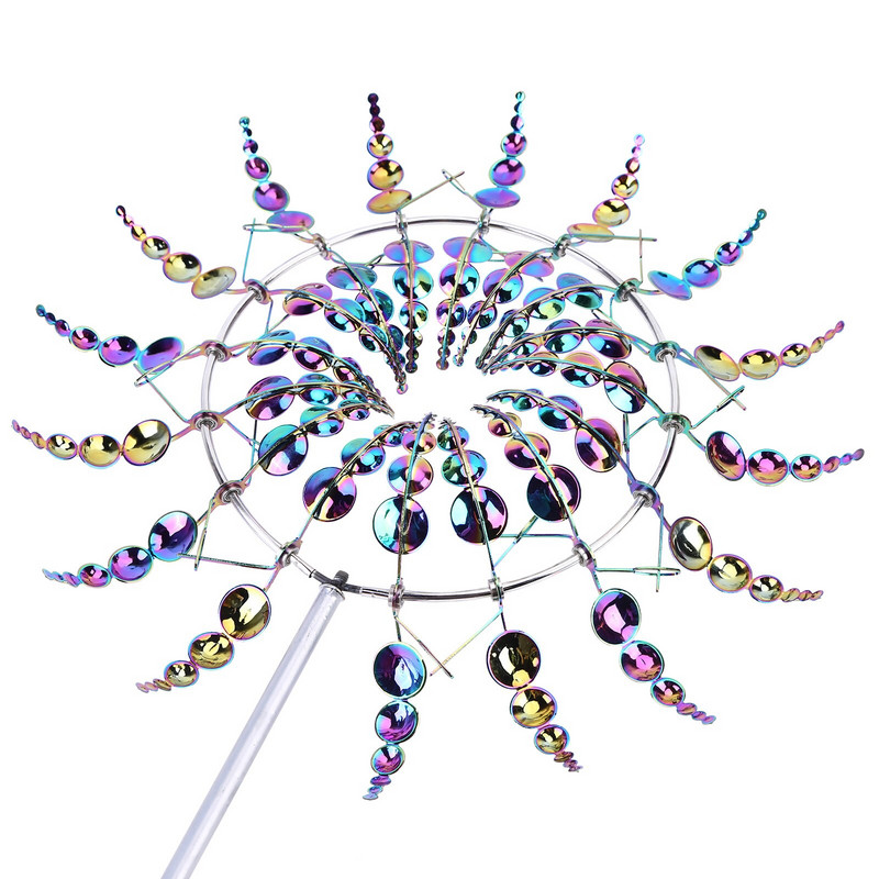 31 cm kūrybinis magiškas metalinis vėjo malūnas sodo vėjo suktukas Kinetinis metalinis vėjo suktukas vejos sodo dekoratyviniams kuoliams