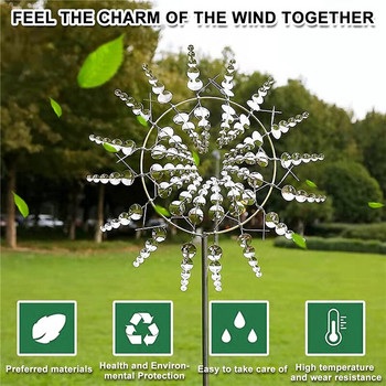 Διακόσμηση κήπου Windmill Magical Wind Mill For Figure Durable Metal Spinners Blades Farm Outdoor Toy Decor Yard Art Patio Lawn