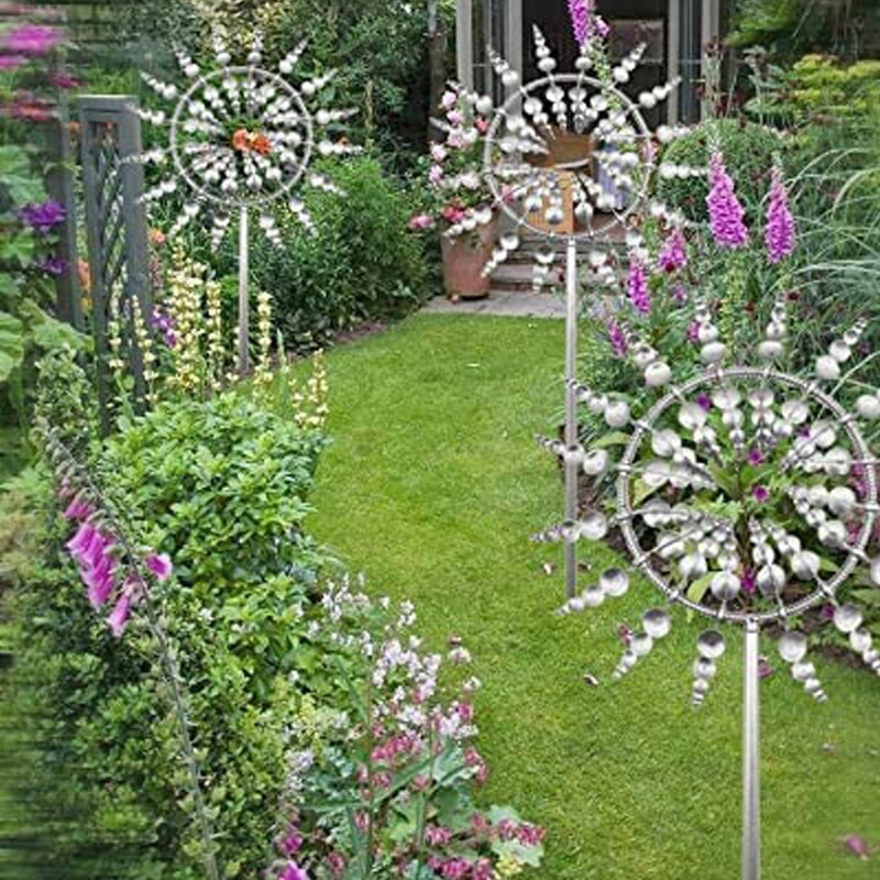 Vėjo malūno sodo puošmena Magiškas vėjo malūnas figūrai Patvarus metalinis suktukas Ašmenys Ūkio lauko žaislų dekoras Kiemas Menas Kiemas Veja