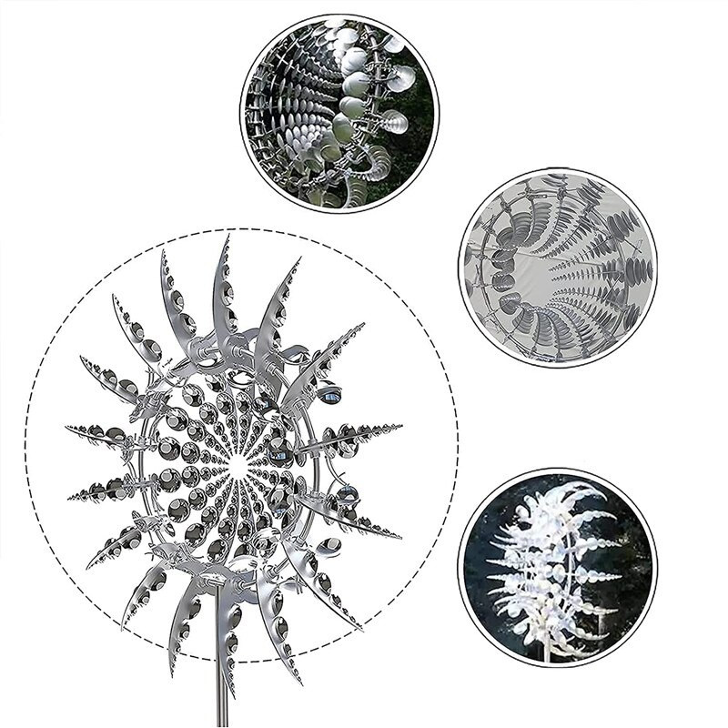 Vėjo malūno sodo puošmena Magiškas vėjo malūnas figūrai Patvarus metalinis suktukas Ašmenys Ūkio lauko žaislų dekoras Kiemas Menas Kiemas Veja