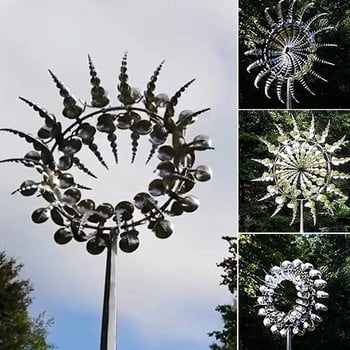 Μοναδικός Magical Metal Windmill Outdoor Wind Spinners Wind Collectors Courtyard Patio Outdoor Rotating Metal Windmill