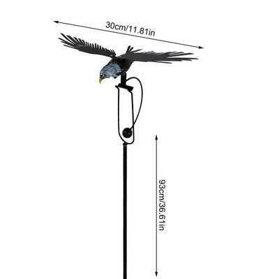 Kinetická kovová sova s mávaním krídel, veterná rotácia, kovový kinetický záhradný kolík, kinetická veterná rotácia, dekorácia - veterný mlyn.
