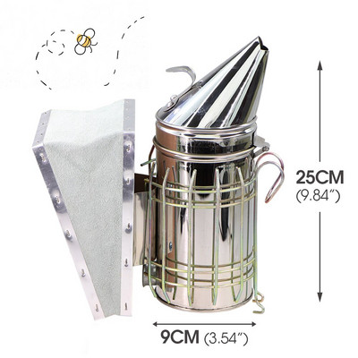 Bitininko nerūdijančio plieno rankinis bitininkystės rūkyklos siųstuvas bitininkystės dūmų purkštuvo įranga avilio dėžė