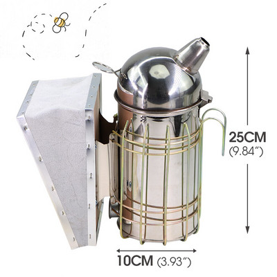 Bitininko nerūdijančio plieno rankinis bitininkystės rūkyklos siųstuvas bitininkystės dūmų purkštuvo įranga avilio dėžė