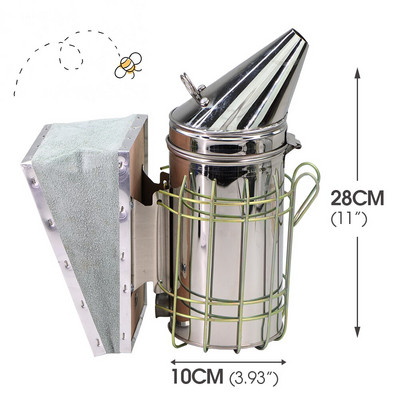 Bitininko nerūdijančio plieno rankinis bitininkystės rūkyklos siųstuvas bitininkystės dūmų purkštuvo įranga avilio dėžė