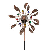 Päikesetuuleketra mitmevärviline LED-valgustus päikeseenergial töötava klaaskuuliga koos kineetilise tuulega dekoratiivse muruornamendi tuuleveskiga