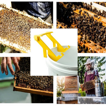 1 ΤΕΜ. Στήριγμα κάδου γαλονιού μελισσοκομίας Πλαστικός κάδος μελιού Στήριγμα πλαισίων λαβή ανύψωσης μέλισσες Εργαλεία μελισσοκομίας