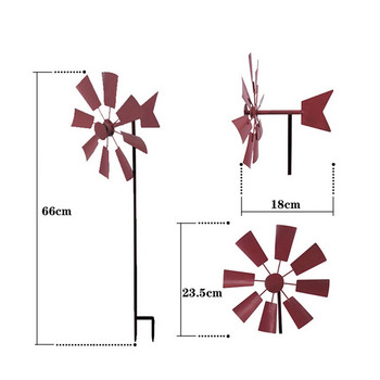 Κήπος Ανεμόμυλος Μοντέρνος Εξωτερικός Σιδερένιος Χλοοτάπητας Windmill Wind Spinner Κατάλληλο για Διακόσμηση γκαζόν στο σπίτι Έργα τέχνης κήπου