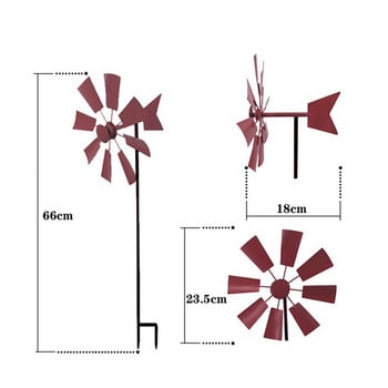 Градинска вятърна мелница Модерна външна желязна вятърна мелница Вятърна мелница, подходяща за декорация на домашна морава Градинско произведение на изкуството