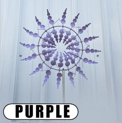 Unikátny magický kovový veterný mlyn, vonkajšie veterné rotačné vrtule, zberače vetra, nádvorie, terasa, trávnik, záhrada, dekorácia, vonkajšia/vnútorná