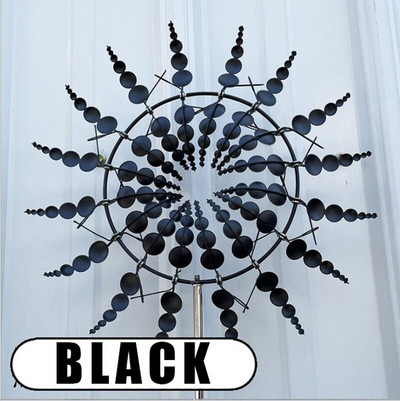 Unikátny magický kovový veterný mlyn, vonkajšie veterné rotačné vrtule, zberače vetra, nádvorie, terasa, trávnik, záhrada, dekorácia, vonkajšia/vnútorná