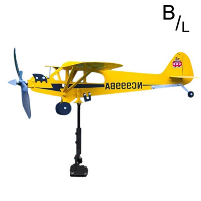 Žltá veterná korouhvička Piper J3 Cub, vonkajšia záhradná dekorácia, veterná korouhvička, zástrčka, veterné vrtule, strešná zástrčka