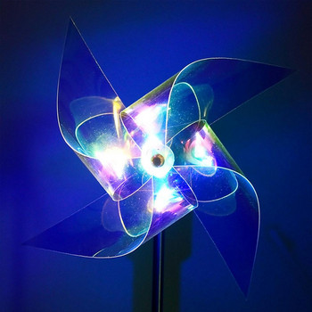Слънчев вятър Spinner Градина LED Слънчево захранвани колове Pinwheels Светлина Външно декоративно осветление за морава Лампа от медна тел