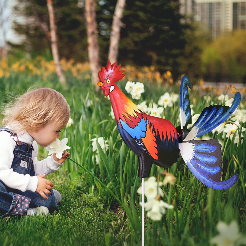 Záhradný veterný mlyn s kohútom, nádvorie, farmárska dekorácia, vodotesná záhradná socha, živá socha, záhradná dekorácia, záhradný nábytok
