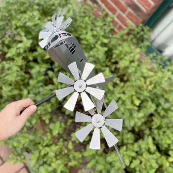 Superfortress Модел Wind Spinner Home Decor Самолет Wind Chimes Метална вятърна мелница Двор Art Craft Garden Decoration Outdoor
