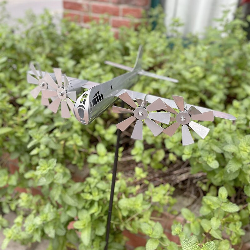 Superfortress Model Veterná rotácia Domáca dekorácia Lietadlo Zvonkohry Kovový veterný mlyn Nádvorie Umenie Remeslo Záhradná dekorácia Vonkajšia