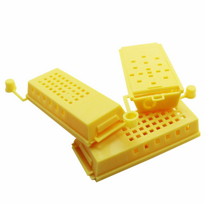 50 бр. Транспортни клетки за пчеларство Жълти бели пчели Queen Post Room Cage Plastic King Prisoner Queen Bee Cage Инструменти за пчеларство