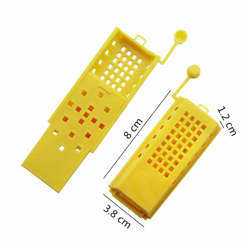 50 ks včelárskych prepravných klietok, žlto-biele včelie kráľovné, klietka na postele, plastová klietka na väzňa, kráľovnú včelu, včelárske nástroje