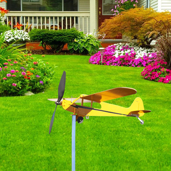 Флюгер за вятърна въртележка на самолет за градинска въртяща се въртяща се вятърна въртяща се въртележка на самолет за градински декорации
