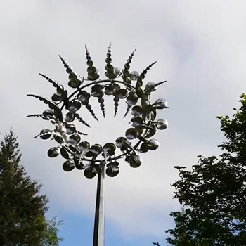Уникална и вълшебна метална вятърна мелница Външни вятърни върти Ветроуловители Двор Вътрешен двор Декорация на морава Градина