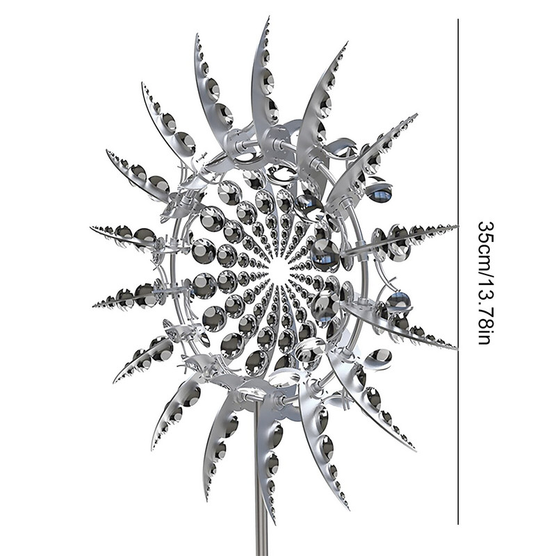 Moara de vânt metalică unică și magică Rotitoare de vânt în aer liber Captoare de vânt Curtea Patio Grădină Decorare grădină