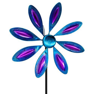 Železný veterný mlyn, farebné vŕbové listy, dvojsmerný veterný mlyn, záhradné dekorácie...