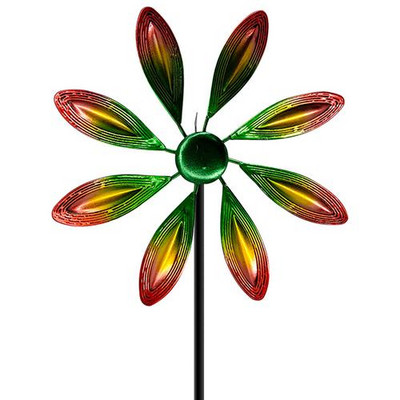 Železný veterný mlyn, farebné vŕbové listy, dvojsmerný veterný mlyn, záhradné dekorácie...