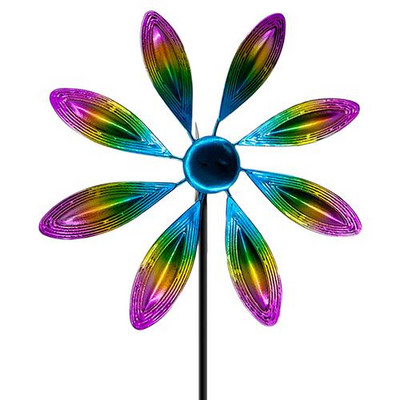 Železný veterný mlyn, farebné vŕbové listy, dvojsmerný veterný mlyn, záhradné dekorácie...