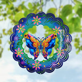 3D závesný motýľ, kovový veterný spinner, okenná závesná motýľová dekorácia, vietor, magická kinetická vonkajšia dekorácia do záhrady 30 cm