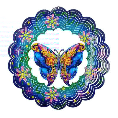 3D závesný motýľ, kovový veterný spinner, okenná závesná motýľová dekorácia, vietor, magická kinetická vonkajšia dekorácia do záhrady 30 cm