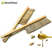 Včelárske náradie Benefitbee Drevená kefa na včely s dvoma radmi prasličkových vlasov Nové kefy na včely Včelárske vybavenie pre včelárstvo